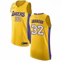 Womens Nike Los Angeles Lakers 32 Magic Johnson Authentic Gold Home NBA Jersey Icon Edition