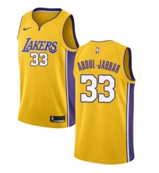 Womens Nike Los Angeles Lakers 33 Kareem Abdul Jabbar Swingman Gold Home NBA Jersey Icon Edition