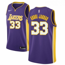 Womens Nike Los Angeles Lakers 33 Kareem Abdul Jabbar Swingman Purple NBA Jersey Statement Edition