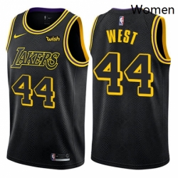 Womens Nike Los Angeles Lakers 44 Jerry West Swingman Black NBA Jersey City Edition