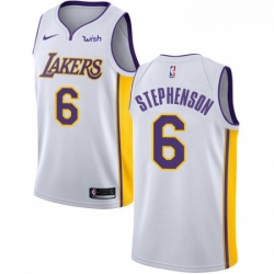 Womens Nike Los Angeles Lakers 6 Lance Stephenson Swingman White NBA Jersey Association Edition 