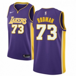 Womens Nike Los Angeles Lakers 73 Dennis Rodman Authentic Purple NBA Jersey Icon Edition