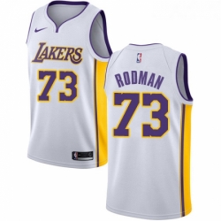 Womens Nike Los Angeles Lakers 73 Dennis Rodman Authentic White NBA Jersey Association Edition
