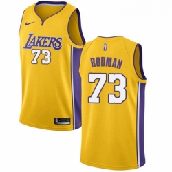 Womens Nike Los Angeles Lakers 73 Dennis Rodman Swingman Gold Home NBA Jersey Icon Edition