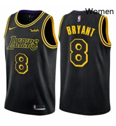 Womens Nike Los Angeles Lakers 8 Kobe Bryant Swingman Black NBA Jersey City Edition