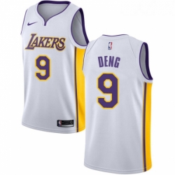 Womens Nike Los Angeles Lakers 9 Luol Deng Authentic White NBA Jersey Association Edition 