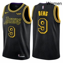 Womens Nike Los Angeles Lakers 9 Luol Deng Swingman Black NBA Jersey City Edition 