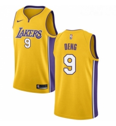 Womens Nike Los Angeles Lakers 9 Luol Deng Swingman Gold Home NBA Jersey Icon Edition 