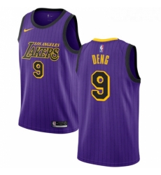 Womens Nike Los Angeles Lakers 9 Luol Deng Swingman Purple NBA Jersey City Edition 