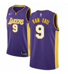 Womens Nike Los Angeles Lakers 9 Nick Van Exel Authentic Purple NBA Jersey Icon Edition 