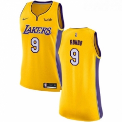 Womens Nike Los Angeles Lakers 9 Rajon Rondo Swingman Gold NBA Jersey Icon Edition 