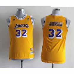 Youth Adidas Los Angeles Lakers 32 Magic Johnson Authentic Gold Throwback NBA Jersey