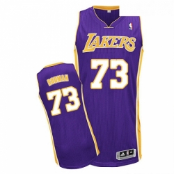 Youth Adidas Los Angeles Lakers 73 Dennis Rodman Authentic Purple Road NBA Jersey