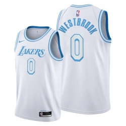 Youth Lakers Russell Westbrook 2021 trade white city edition jersey