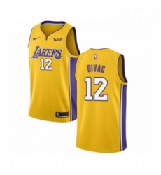 Youth Los Angeles Lakers 12 Vlade Divac Swingman Gold Home Basketball Jersey Icon Edition