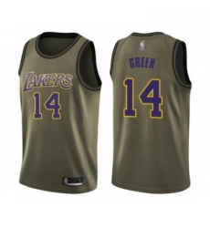 Youth Los Angeles Lakers 14 Danny Green Swingman Green Salute to Service Basketball Jersey 