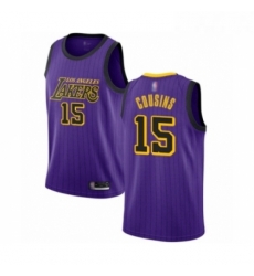 Youth Los Angeles Lakers 15 DeMarcus Cousins Swingman Purple Basketball Jersey City Edition 