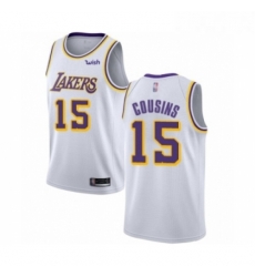 Youth Los Angeles Lakers 15 DeMarcus Cousins Swingman White Basketball Jersey Association Edition 