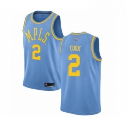 Youth Los Angeles Lakers 2 Quinn Cook Authentic Blue Hardwood Classics Basketball Jersey 