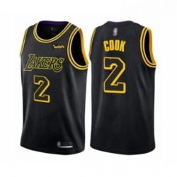 Youth Los Angeles Lakers 2 Quinn Cook Swingman Black Basketball Jersey City Edition 