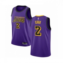 Youth Los Angeles Lakers 2 Quinn Cook Swingman Purple Basketball Jersey City Edition 