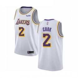 Youth Los Angeles Lakers 2 Quinn Cook Swingman White Basketball Jersey Association Edition 