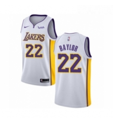 Youth Los Angeles Lakers 22 Elgin Baylor Swingman White Basketball Jersey Association Edition