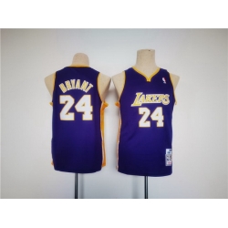 Youth Los Angeles Lakers 24 Kobe Bryant Purple Stitched Basketball Jersey