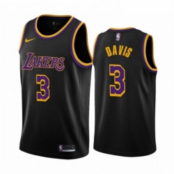 Youth Los Angeles Lakers 3 Anthony Davis Black NBA Swingman 2020 21 Earned Edition Jersey