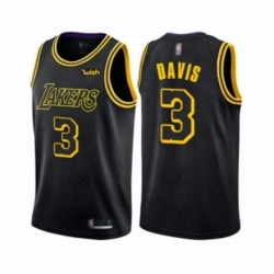 Youth Los Angeles Lakers 3 Anthony Davis Swingman Black Basketball Jersey City Edition 