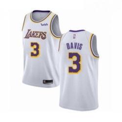 Youth Los Angeles Lakers 3 Anthony Davis Swingman White Basketball Jersey Association Edition 