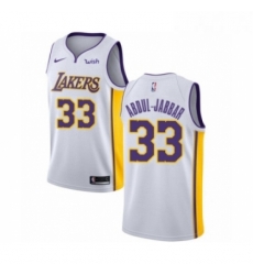 Youth Los Angeles Lakers 33 Kareem Abdul Jabbar Swingman White Basketball Jersey Association Edition