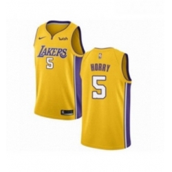 Youth Los Angeles Lakers 5 Robert Horry Swingman Gold Home Basketball Jersey Icon Edition