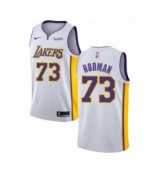 Youth Los Angeles Lakers 73 Dennis Rodman Swingman White Basketball Jersey Association Edition
