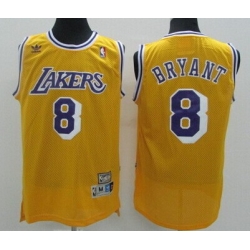 Youth Los Angeles Lakers 8 Kobe Bryant  yellow throwback NBA Jersey