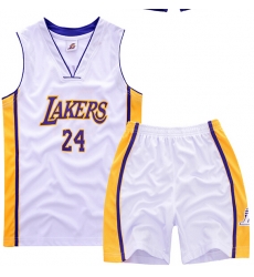 Youth NBA Los Angeles Lakers 24# Kobe Bryant  White Suit Sets
