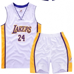 Youth NBA Los Angeles Lakers 24# Kobe Bryant  White Suit Sets