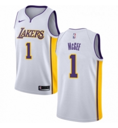 Youth Nike Los Angeles Lakers 1 JaVale McGee Swingman White NBA Jersey Association Edition 