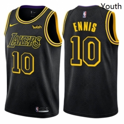 Youth Nike Los Angeles Lakers 10 Tyler Ennis Swingman Black NBA Jersey City Edition