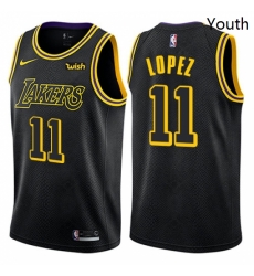 Youth Nike Los Angeles Lakers 11 Brook Lopez Swingman Black NBA Jersey City Edition 