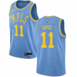 Youth Nike Los Angeles Lakers 11 Brook Lopez Swingman Blue Hardwood Classics NBA Jersey 