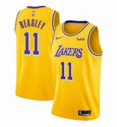 Youth Nike Los Angeles Lakers 11 Michael Beasley Swingman Gold NBA Jersey Icon Edition 