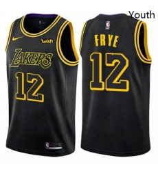 Youth Nike Los Angeles Lakers 12 Channing Frye Swingman Black NBA Jersey City Edition 