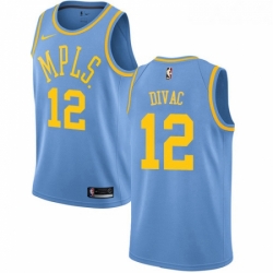 Youth Nike Los Angeles Lakers 12 Vlade Divac Authentic Blue Hardwood Classics NBA Jersey