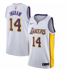 Youth Nike Los Angeles Lakers 14 Brandon Ingram Swingman White NBA Jersey Association Edition