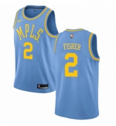Youth Nike Los Angeles Lakers 2 Derek Fisher Authentic Blue Hardwood Classics NBA Jersey 