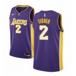 Youth Nike Los Angeles Lakers 2 Derek Fisher Authentic Purple NBA Jersey Icon Edition 