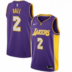 Youth Nike Los Angeles Lakers 2 Lonzo Ball Swingman Purple NBA Jersey Statement Edition