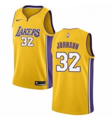 Youth Nike Los Angeles Lakers 32 Magic Johnson Swingman Gold Home NBA Jersey Icon Edition
