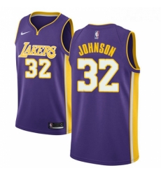 Youth Nike Los Angeles Lakers 32 Magic Johnson Swingman Purple NBA Jersey Statement Edition